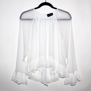 J. Crew Collection Ruffle Top in Viscose Chiffon